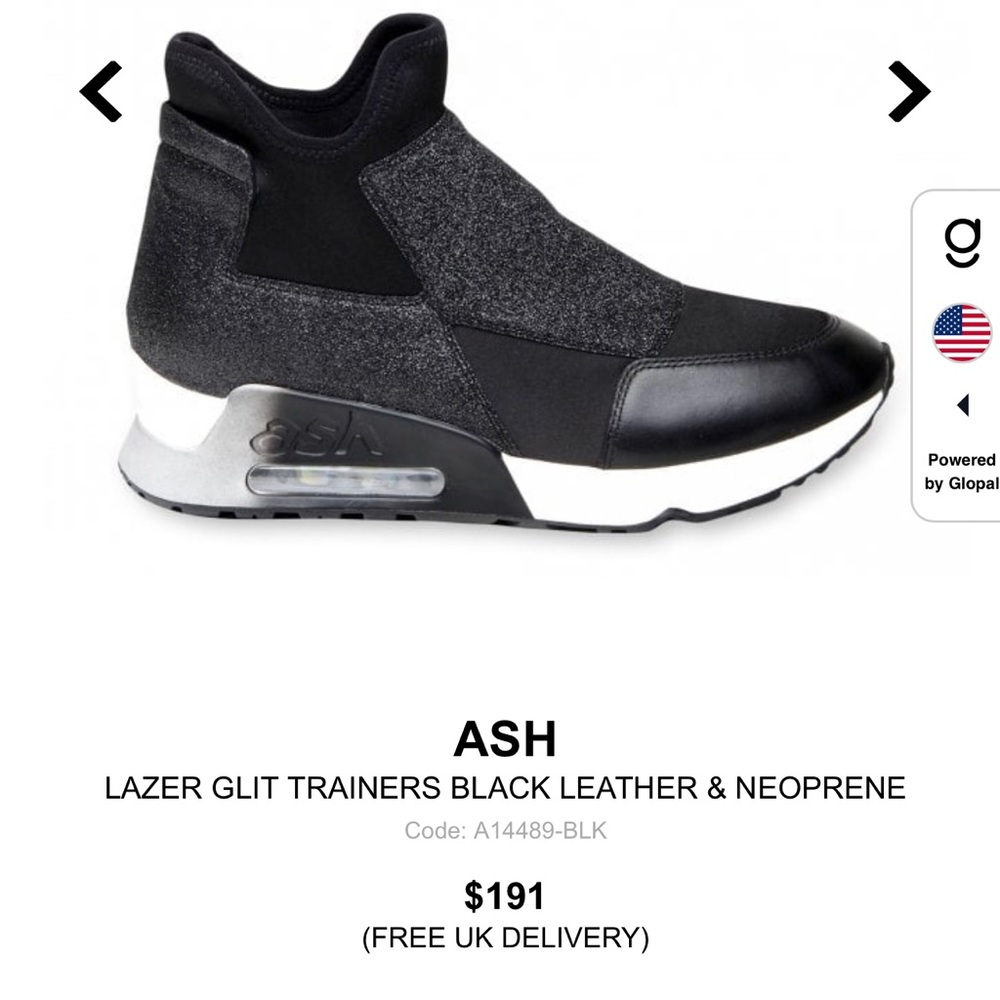 Ash Leather Glit trainers for sale. Brand new! Size 6